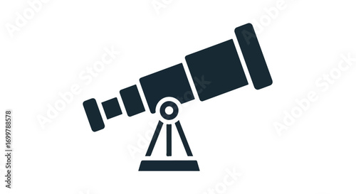 Astronomical Exploration Tool: A Minimalist Icon of Discovery and Scientific Observation