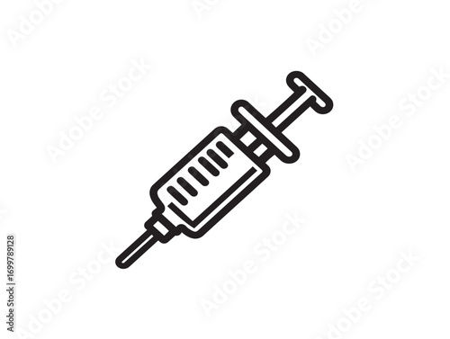 Clean IV Catheter Icon Illustration in Sleek Minimal Medical Vector Artwork