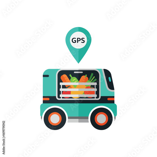An icon set showing the evolution of delivery intelligent monitoring, efficient operation, and brainstorming a solution for progress and connectivity problems