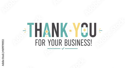 Charming Thank You Business Card Design with Playful Typography and Subtle Geometric Accents