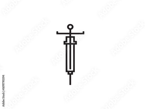 Modern IV Pole Icon Design in Stylish Functional Medical Vector Illustration Style