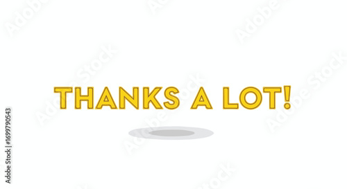 Expressing gratitude with bright, eye-catching lettering on a clean background, conveying heartfelt appreciation and positive vibes