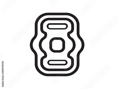 Stylish Knee Brace Icon Illustration in Elegant Minimal Medical Vector Artwork Design