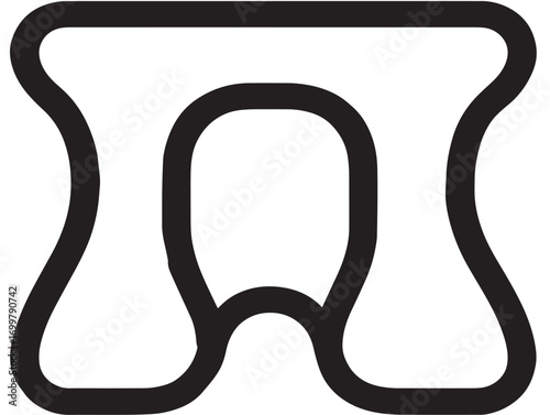 Clean Knee Brace Icon Design in Stylish Minimal Medical Vector Artwork Illustration