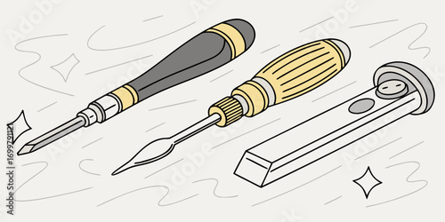 A collection of detailed and specialized tools for intricate work and precision tasks