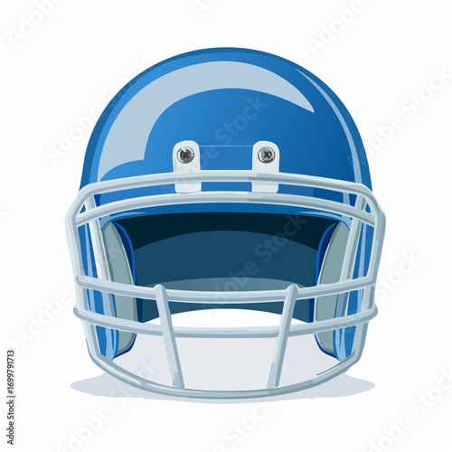Blue modern helmet of the American football team, vector illustration.