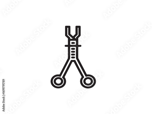 Medical biopsy forceps icon professional clean line vector