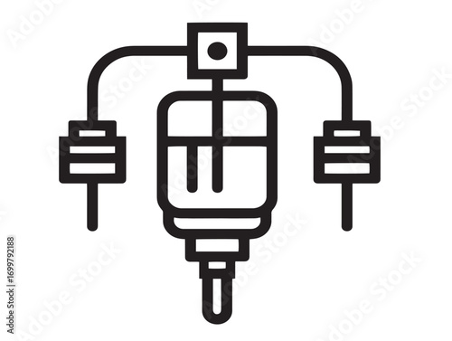 Clean blood transfer device healthcare symbol minimal vector art
