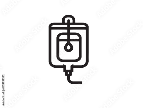 Elegant medical catheter bag healthcare icon minimal design