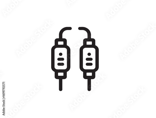 Medical catheter connectors icon elegant clean vector line illustration