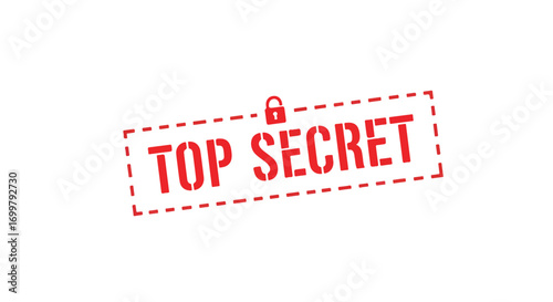 Confidential Information Access Denied: Red Top Secret Stamp on Secure Data Security Protocol Document