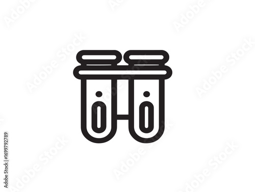 Stylish centrifuge tube laboratory equipment minimal vector icon