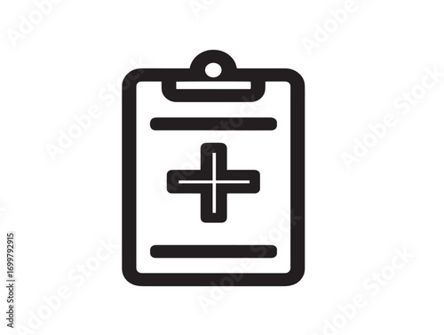 Clean medical clipboard icon stylish professional line vector artwork