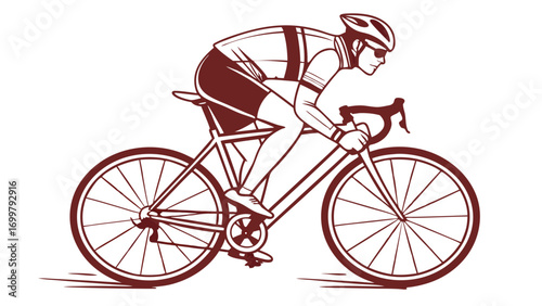 Vector illustration of a cyclist in full gear.