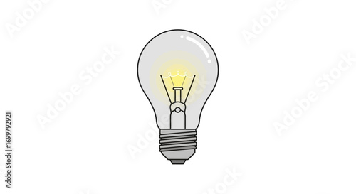 Illustration of a glowing light bulb symbolizing ideas, innovation, and inspiration