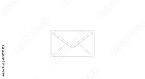 Simple and minimalist vector graphic of an isolated white envelope for communication needs