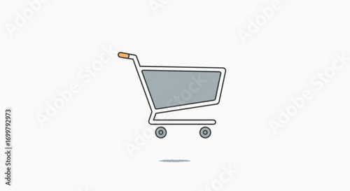 Simple and Clean Shopping Cart Illustration for Retail and E-commerce Promotion