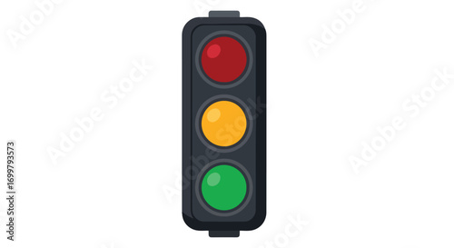 Vector Illustration of Traffic Lights in a Vertical Arrangement on a Clean Background Depicting Urban Mobility Safety 97