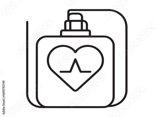 Modern medical defibrillators machine icon detailed vector illustration