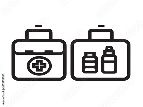 Elegant dressing change kits medical vector icon illustration