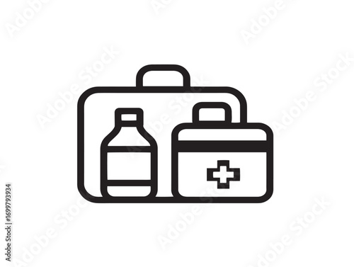 Modern dressing change kits medical supplies vector artwork