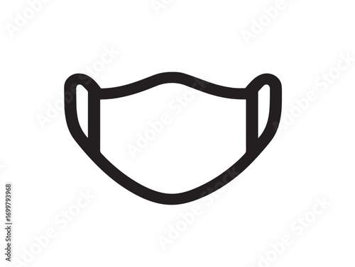 Minimalist medical ear loop mask icon elegant vector design