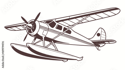 Vintage Seaplane Illustration A Classic Aviation Icon.