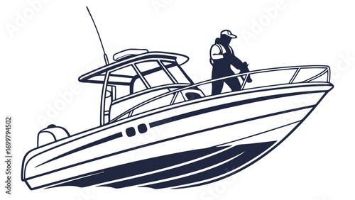 A man on a fishing boat at sea.