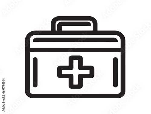 Clean emergency kits icon in professional medical vector style
