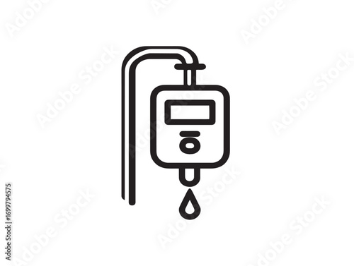 Modern enteral feeding pump icon clean medical vector design