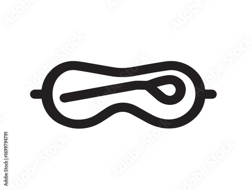 Clean medical eye patch icon in elegant vector line artwork