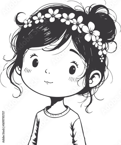 girl with flowers