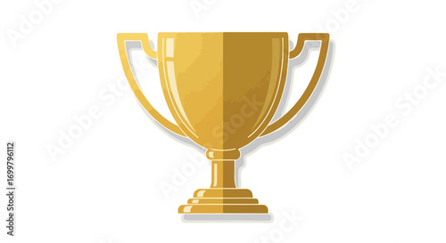 Symbolic Representation of Achievement and Success: Illustrative Golden Trophy Displaying Victory in Competition and Recognition of Excellence