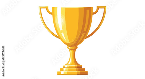 Stylized gold cup illustration symbolizing victory, accomplishment, and winning a championship reward, isolated on white background