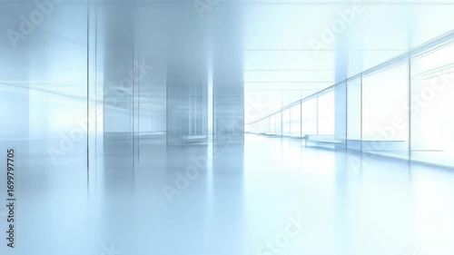 Wallpaper Mural Abstract Light Blue Corridor Interior Empty Space Torontodigital.ca