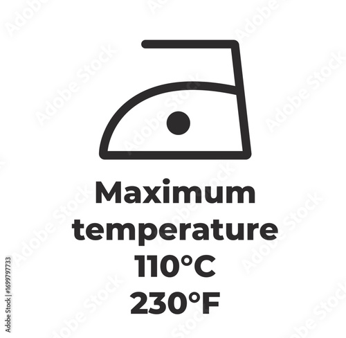 Laundry Symbol - Maximum temperatur, iron