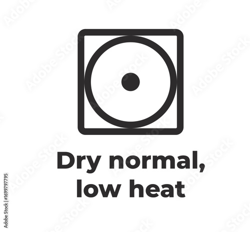 Laundry Symbol - Dry normal, low heat