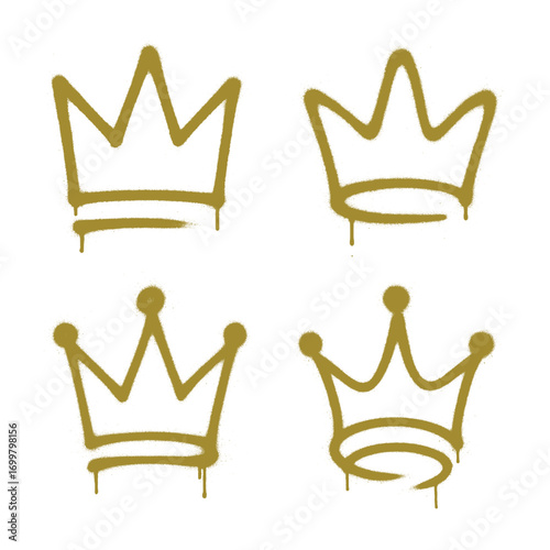vector set logo of king's crown with spray paint art (artwork 1)