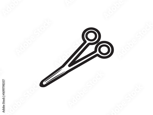 Healthcare Medical Forceps Illustration in Simple Clean Vector Line Design