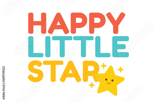 Happy Little Star Cute Kids T-Shirt Design