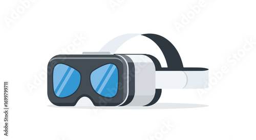 Stylized VR Headset Illustration Depicting Future Tech and Immersive Experience on White Background