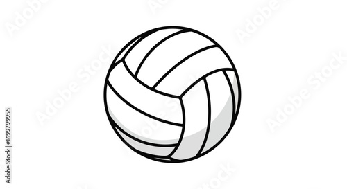 Isolated digital illustration depicting a classic volleyball with contoured shadows creating dimension in athletic equipment design