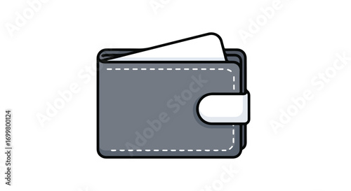 Modern wallet illustration with minimalist design, useful for various digital or print media related to finance and personal expenses