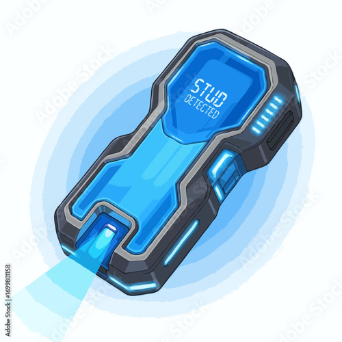 Illustration of a Digital Stud Finder Tool - Modern Construction Technology