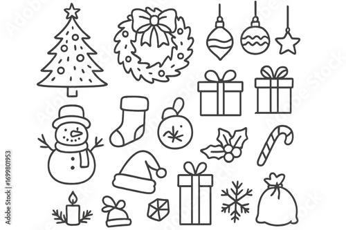 Festive holiday decorations and symbols displayed uniquely for a cheerful celebration at home
