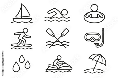 Enjoying various water activities on a sunny day at the beach with friends and family for a fun-filled experience