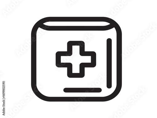 Healthcare Medical Ice Pack Symbol in Elegant Modern Vector Line Artwork