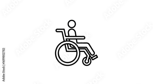 Accessible Icon Depicting a Person in Wheelchair Symbolizing Inclusion and Mobility Aid Accessiblity Simple Design Portrayal