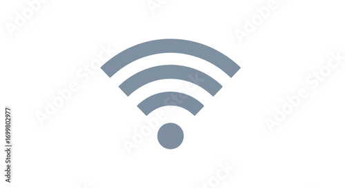 Stylized wifi signal icon with gentle curves against a plain white backdrop provides a clean and modern communication illustration