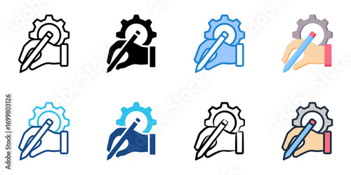 Technical Writing icon set multiple style collection 
